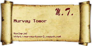 Murvay Tomor névjegykártya